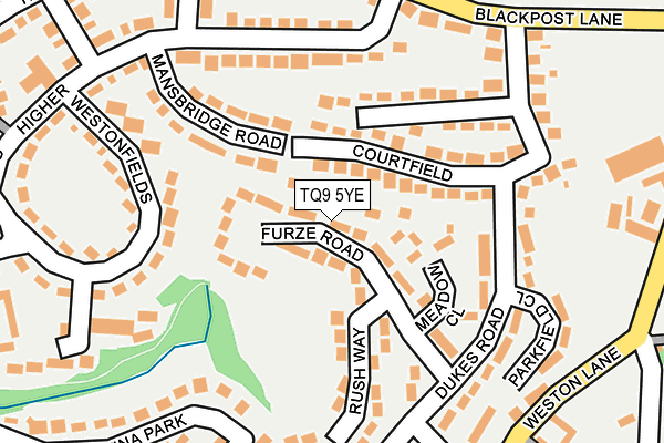 TQ9 5YE map - OS OpenMap – Local (Ordnance Survey)