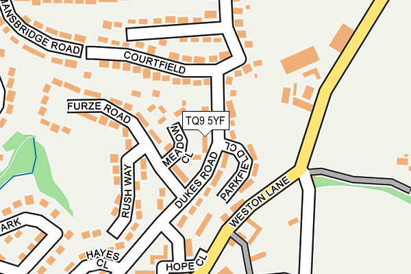 TQ9 5YF map - OS OpenMap – Local (Ordnance Survey)
