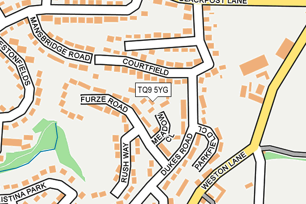 TQ9 5YG map - OS OpenMap – Local (Ordnance Survey)