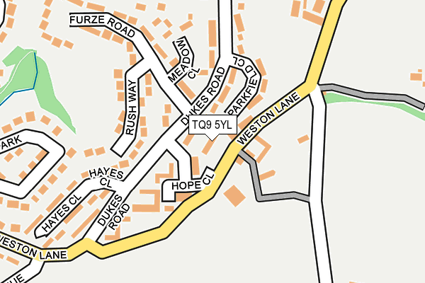 TQ9 5YL map - OS OpenMap – Local (Ordnance Survey)