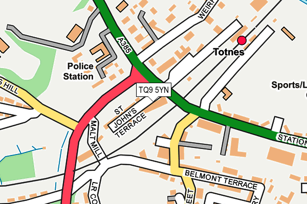 TQ9 5YN map - OS OpenMap – Local (Ordnance Survey)