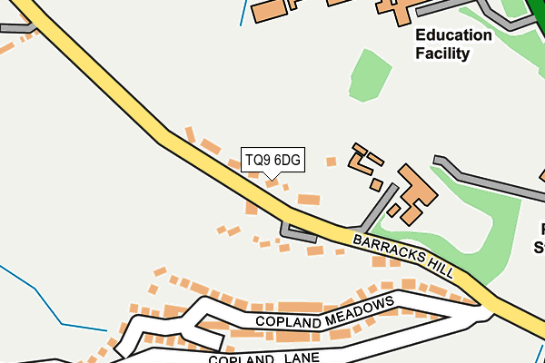 TQ9 6DG map - OS OpenMap – Local (Ordnance Survey)