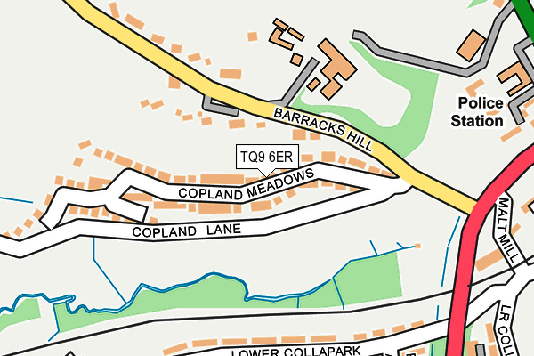 TQ9 6ER map - OS OpenMap – Local (Ordnance Survey)