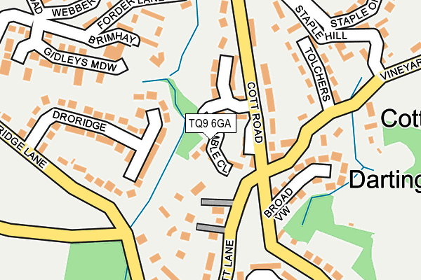 TQ9 6GA map - OS OpenMap – Local (Ordnance Survey)