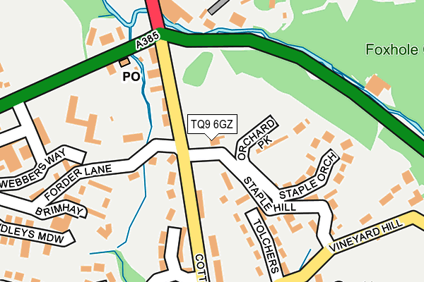 TQ9 6GZ map - OS OpenMap – Local (Ordnance Survey)