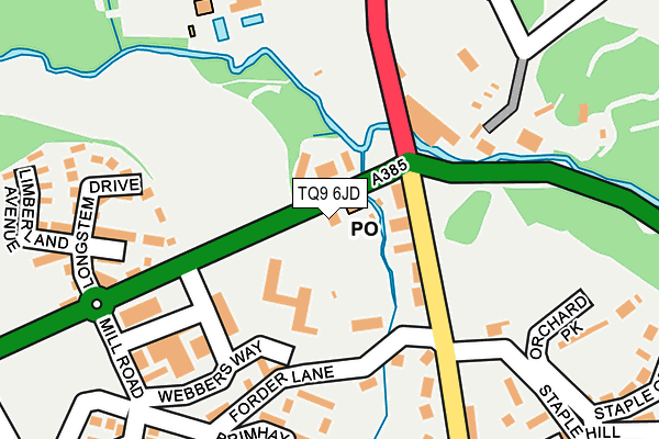 TQ9 6JD map - OS OpenMap – Local (Ordnance Survey)