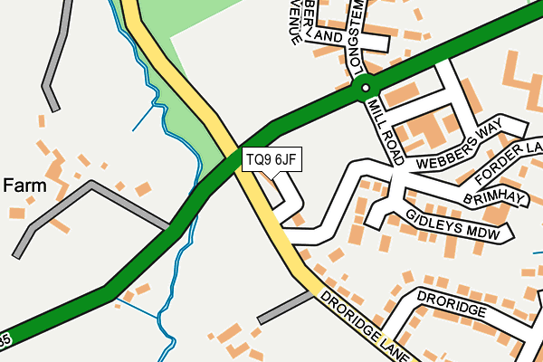 TQ9 6JF map - OS OpenMap – Local (Ordnance Survey)