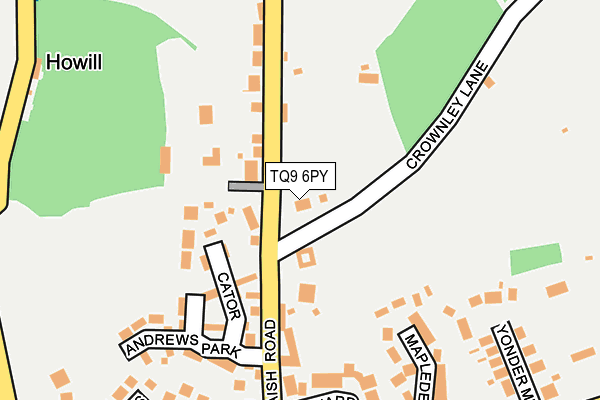 TQ9 6PY map - OS OpenMap – Local (Ordnance Survey)