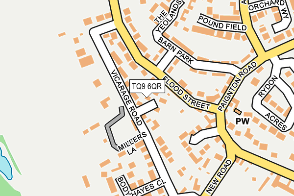 TQ9 6QR map - OS OpenMap – Local (Ordnance Survey)