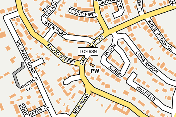 TQ9 6SN map - OS OpenMap – Local (Ordnance Survey)