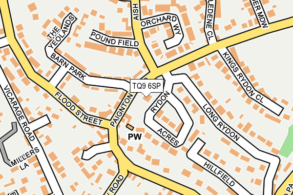 TQ9 6SP map - OS OpenMap – Local (Ordnance Survey)