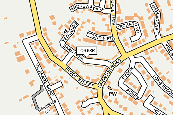 TQ9 6SR map - OS OpenMap – Local (Ordnance Survey)