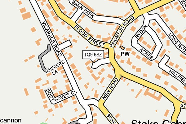 TQ9 6SZ map - OS OpenMap – Local (Ordnance Survey)