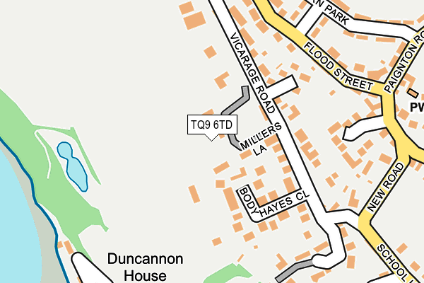TQ9 6TD map - OS OpenMap – Local (Ordnance Survey)