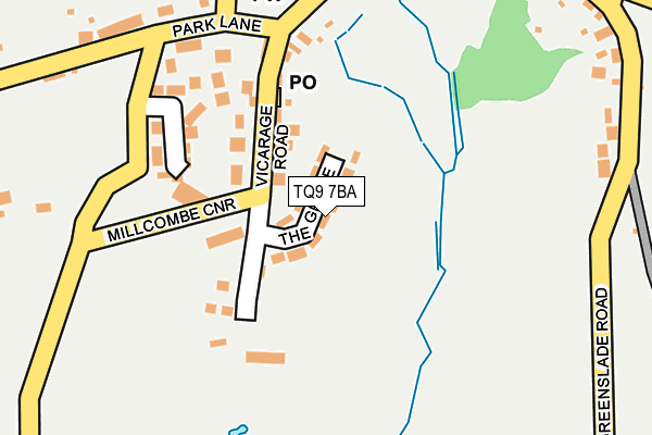 TQ9 7BA map - OS OpenMap – Local (Ordnance Survey)