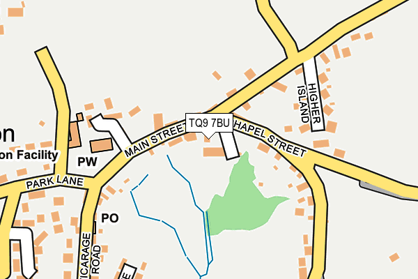 TQ9 7BU map - OS OpenMap – Local (Ordnance Survey)