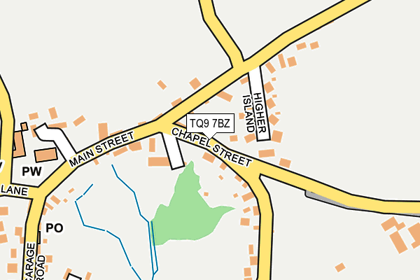 TQ9 7BZ map - OS OpenMap – Local (Ordnance Survey)