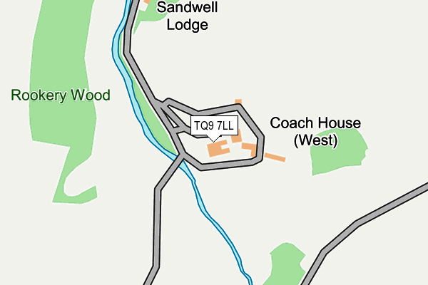 TQ9 7LL map - OS OpenMap – Local (Ordnance Survey)