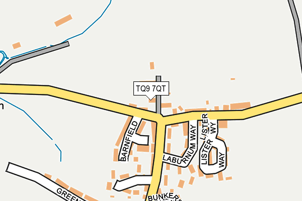 TQ9 7QT map - OS OpenMap – Local (Ordnance Survey)