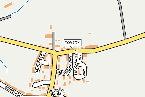 TQ9 7QX map - OS OpenMap – Local (Ordnance Survey)