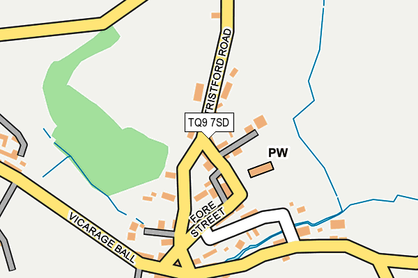 TQ9 7SD map - OS OpenMap – Local (Ordnance Survey)
