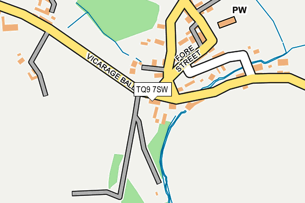 TQ9 7SW map - OS OpenMap – Local (Ordnance Survey)