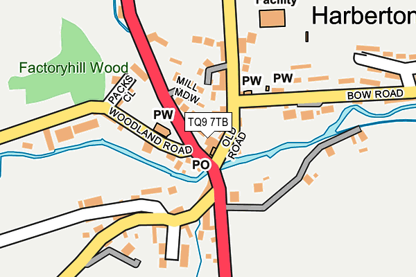 TQ9 7TB map - OS OpenMap – Local (Ordnance Survey)