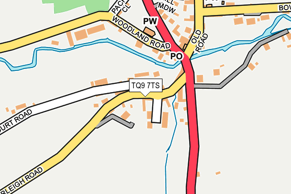 TQ9 7TS map - OS OpenMap – Local (Ordnance Survey)
