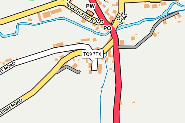 TQ9 7TX map - OS OpenMap – Local (Ordnance Survey)