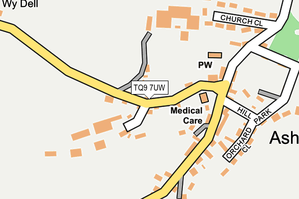 TQ9 7UW map - OS OpenMap – Local (Ordnance Survey)