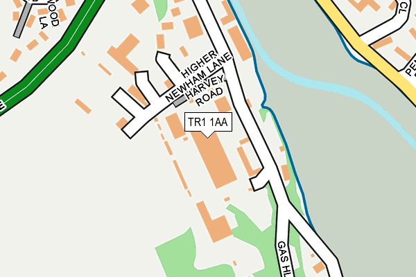 TR1 1AA map - OS OpenMap – Local (Ordnance Survey)