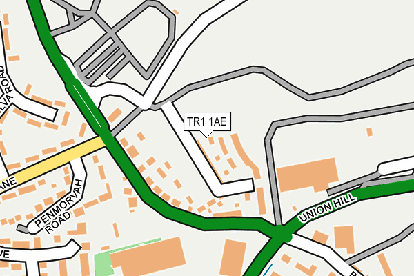 TR1 1AE map - OS OpenMap – Local (Ordnance Survey)