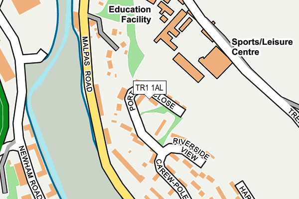 TR1 1AL map - OS OpenMap – Local (Ordnance Survey)