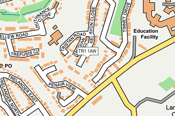 TR1 1AW map - OS OpenMap – Local (Ordnance Survey)
