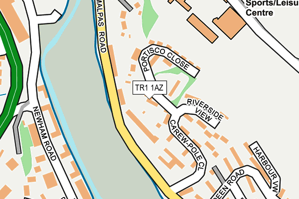 TR1 1AZ map - OS OpenMap – Local (Ordnance Survey)