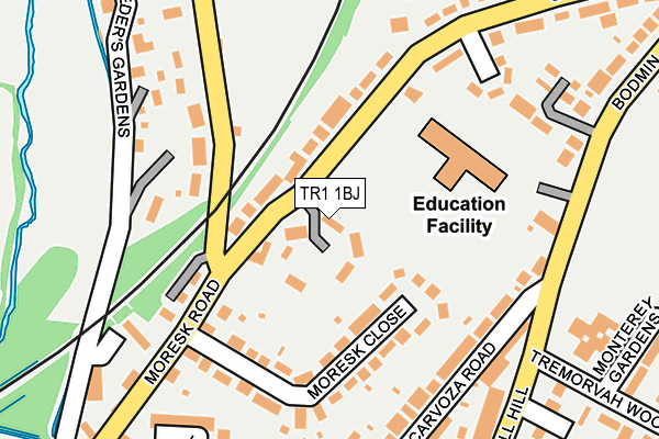 TR1 1BJ map - OS OpenMap – Local (Ordnance Survey)