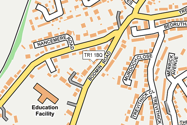 TR1 1BQ map - OS OpenMap – Local (Ordnance Survey)