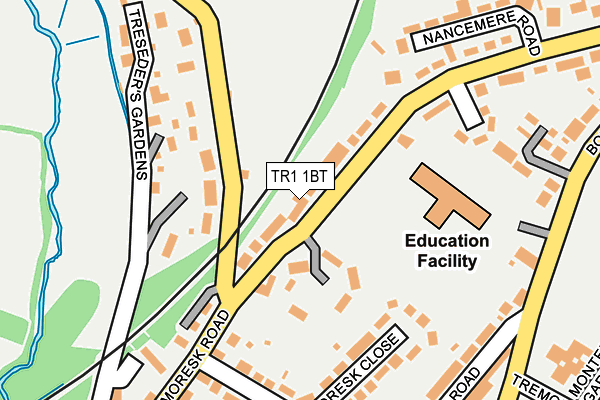 TR1 1BT map - OS OpenMap – Local (Ordnance Survey)