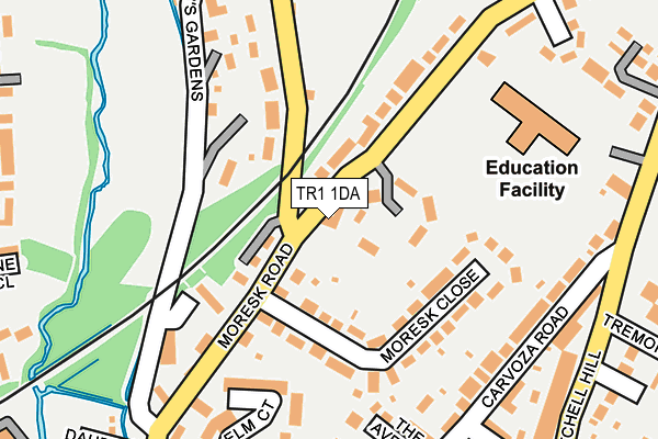 TR1 1DA map - OS OpenMap – Local (Ordnance Survey)