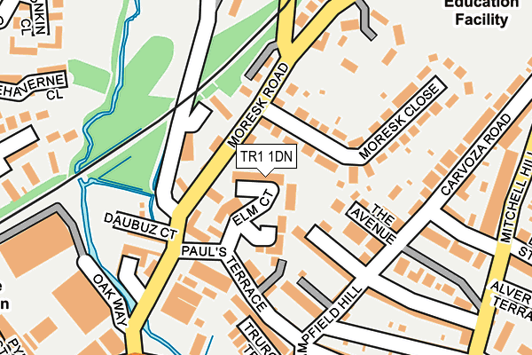 TR1 1DN map - OS OpenMap – Local (Ordnance Survey)