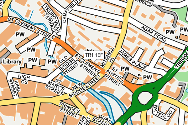 TR1 1EF map - OS OpenMap – Local (Ordnance Survey)