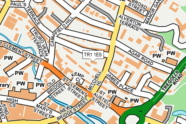 TR1 1ES map - OS OpenMap – Local (Ordnance Survey)