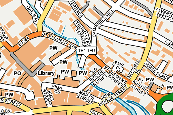 TR1 1EU map - OS OpenMap – Local (Ordnance Survey)