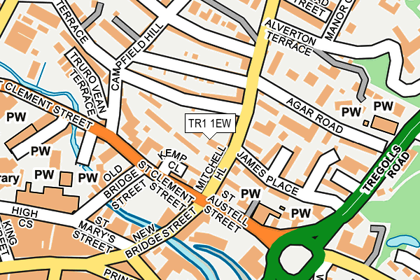 TR1 1EW map - OS OpenMap – Local (Ordnance Survey)