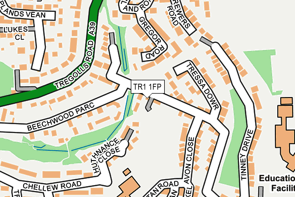 TR1 1FP map - OS OpenMap – Local (Ordnance Survey)