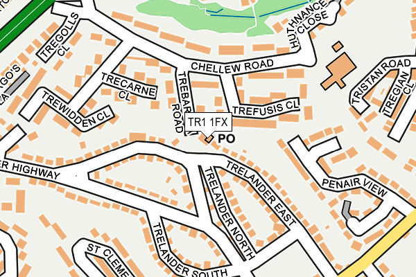 TR1 1FX map - OS OpenMap – Local (Ordnance Survey)