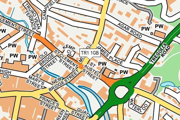 TR1 1GB map - OS OpenMap – Local (Ordnance Survey)