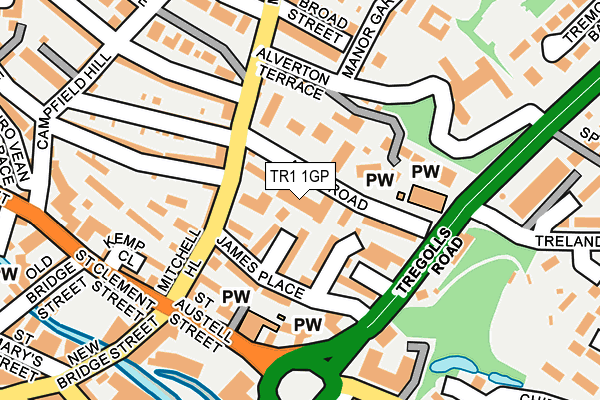 TR1 1GP map - OS OpenMap – Local (Ordnance Survey)