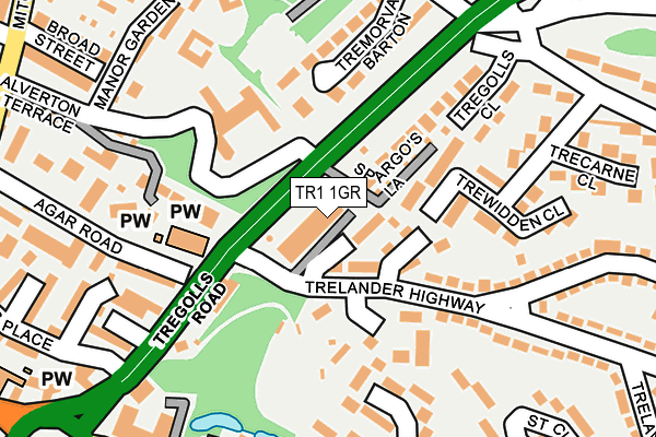 TR1 1GR map - OS OpenMap – Local (Ordnance Survey)