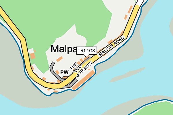 TR1 1GS map - OS OpenMap – Local (Ordnance Survey)